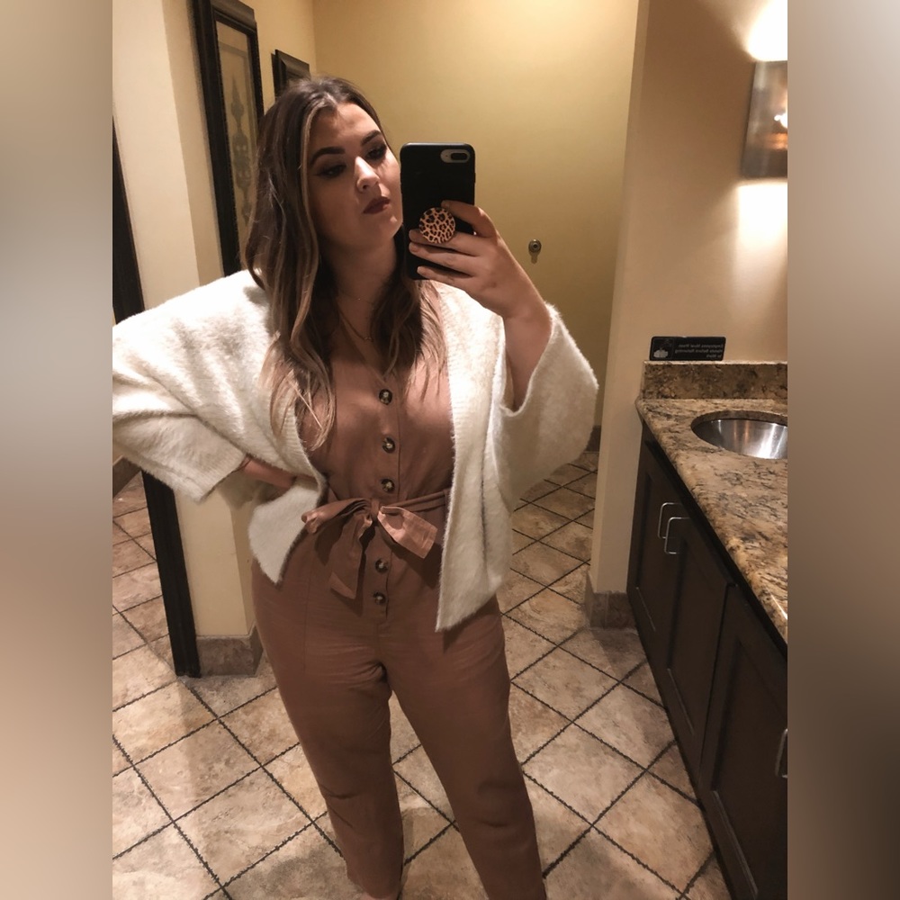 Pink Linen Express Jumpsuit